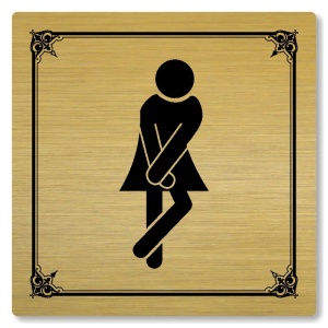 WC ženy, 100x100mm, zlatá, Nebraska